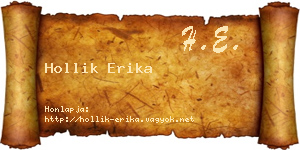Hollik Erika névjegykártya